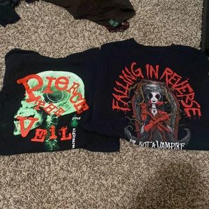 PIERCE THE VEIL skull t-shirt and FALLING IN REVERSE SHIRT vampire t-shirt